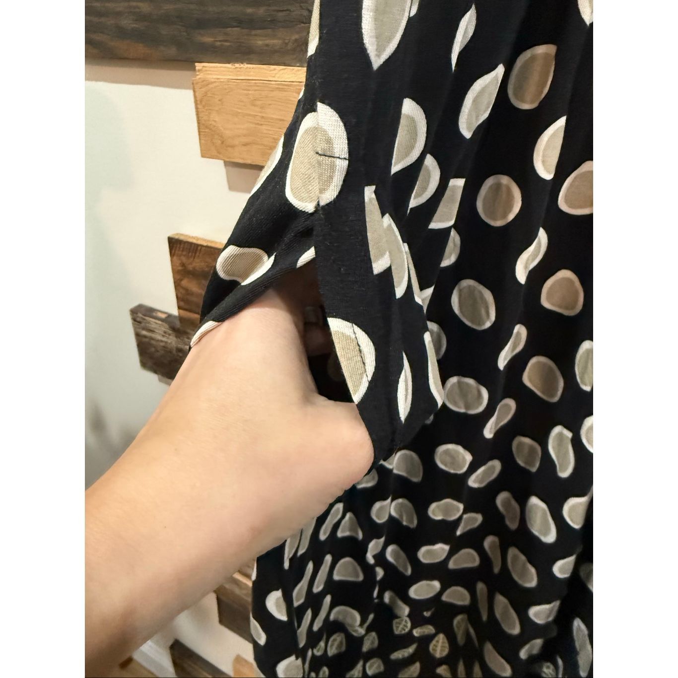 Guru Gudrun Sjoden black/cream polka dot dress pockets size L Size L / US 10 / IT 46 - 4 Thumbnail