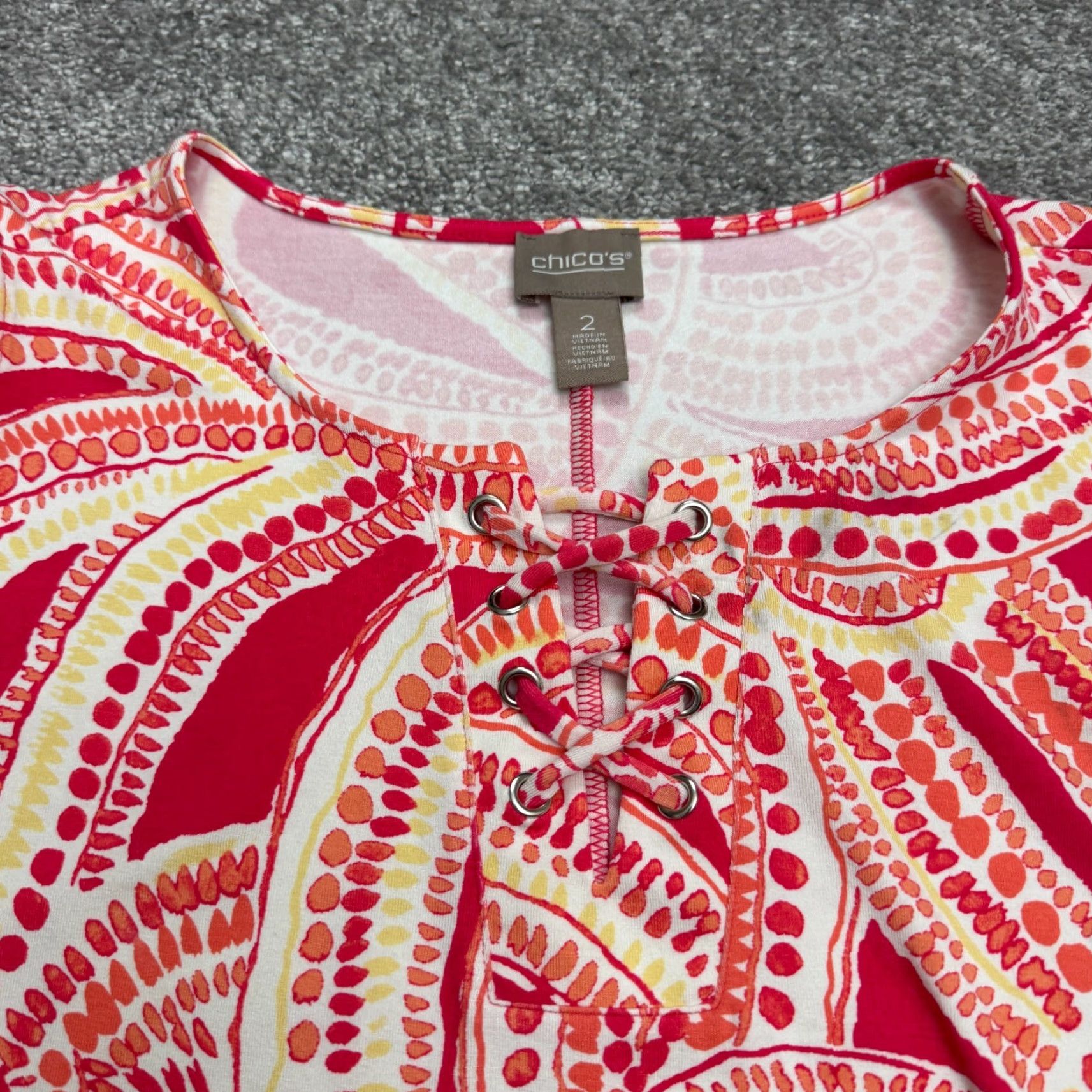 Vintage VINTAGE Chico's Paisley Midi Tank Dress Womens Large Pink Orange Sleeveless Summer Boho Chic Size XS / US 0-2 / IT 36-38 - 4 Thumbnail