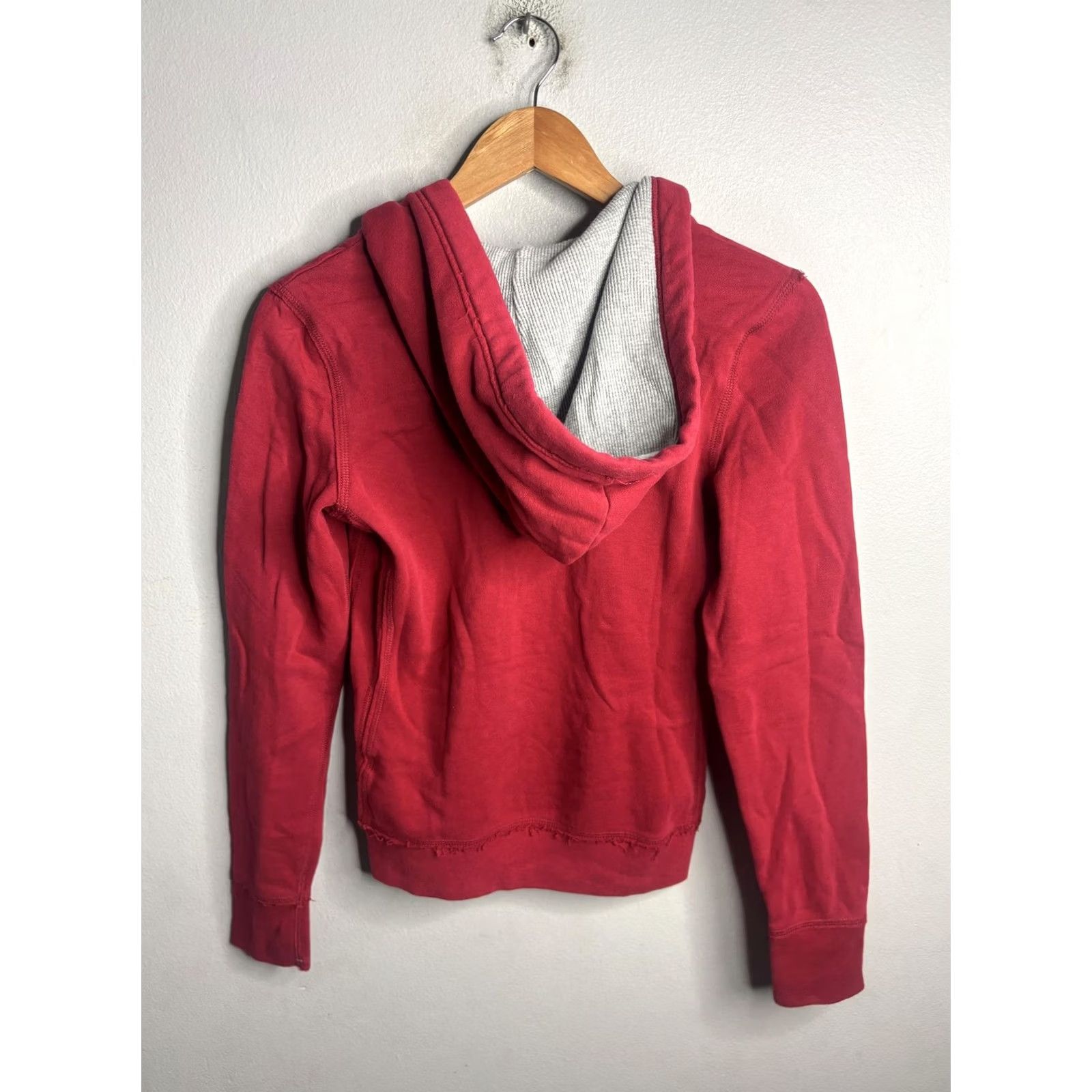 Aeropostale Aeropostale Hoodie Girls Small Red NYC Aero Fleece Pullover Sweatshirt Logo Y2K Size S / US 4 / IT 40 - 5 Thumbnail