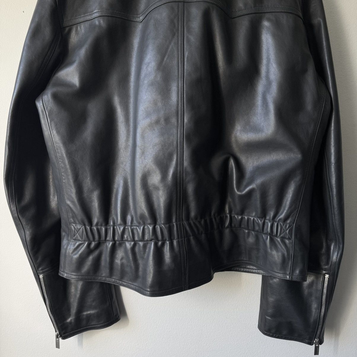 Hermes Hermes Black Calf Leather Cashmere Lined Cropped Jacket Size US L / EU 52-54 / 3 - 7 Thumbnail