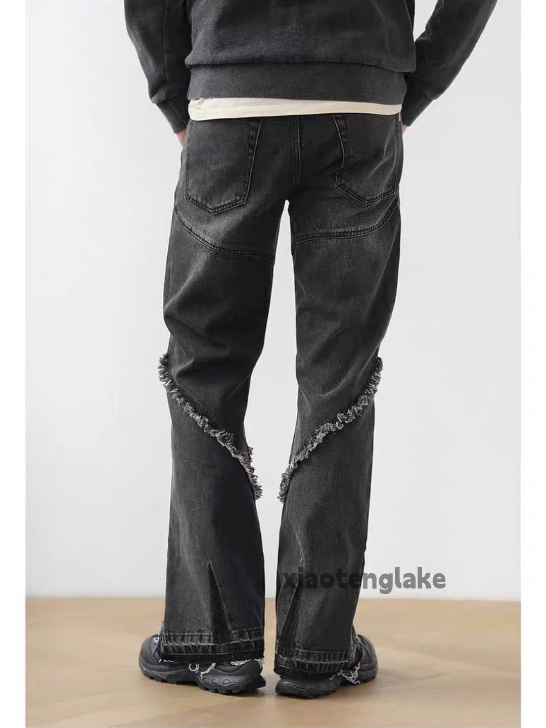 Jean zx vintage distressed patchwork punk bootcut jeans Size US 32 / EU 48 - 3 Thumbnail