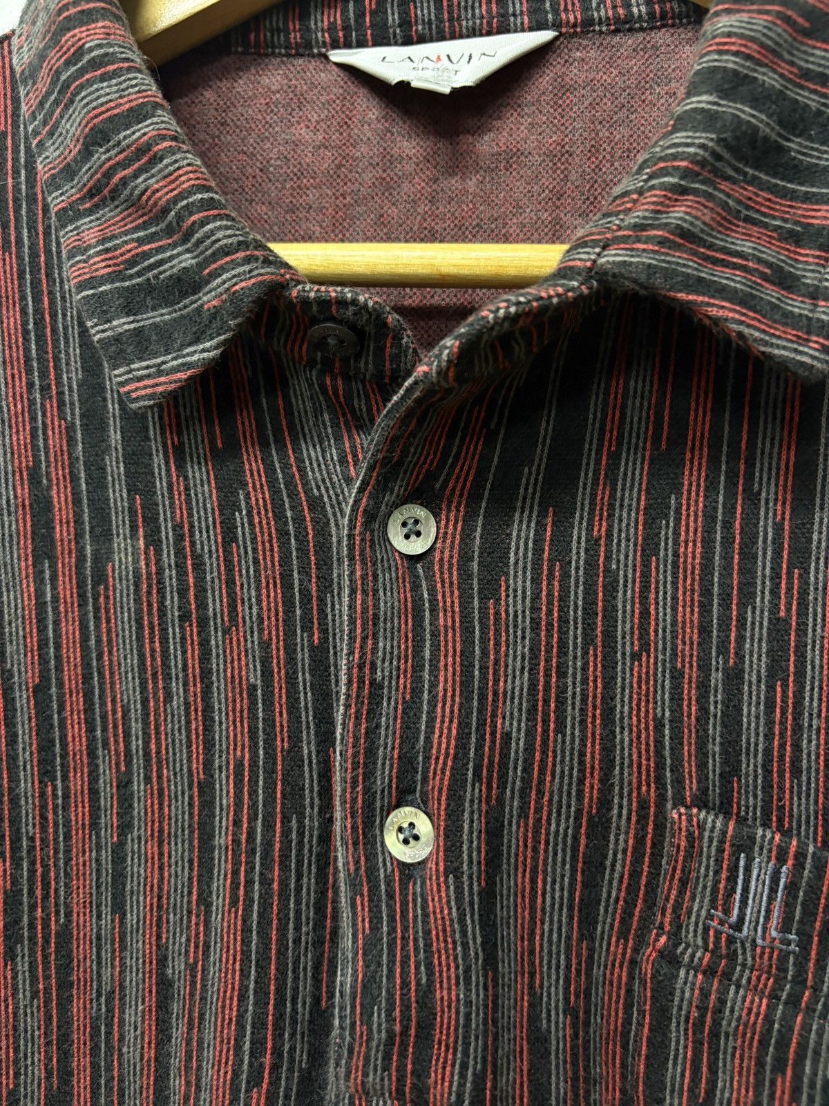Lanvin Vintage Lanvin Paris Sport Long Sleeve Cotton Polo Size US M / EU 48-50 / 2 - 10 Thumbnail