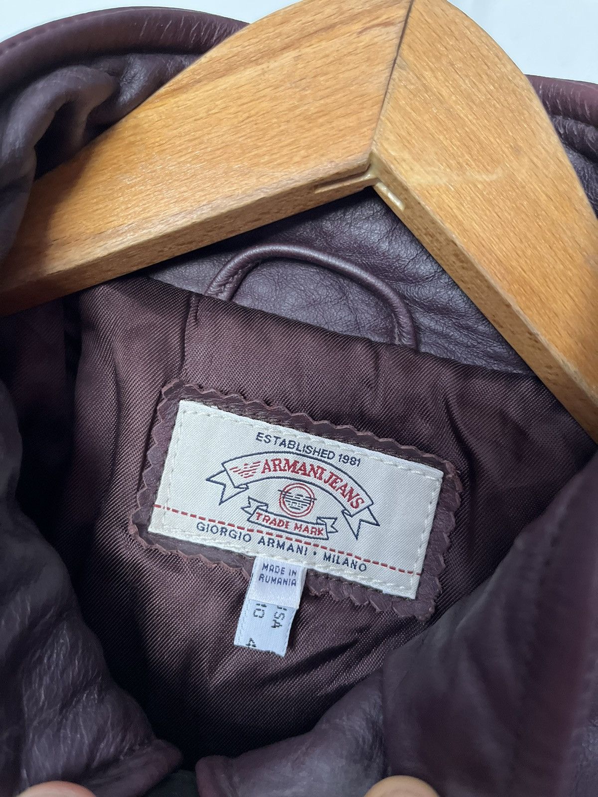 Giorgio Armani Vintage Y2K Giorgio Armani Womens Leather Coat Avant Garde Size L / US 10 / IT 46 - 2 Thumbnail