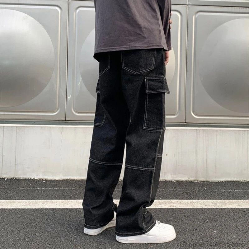 Japanese Brand × Jean Jeans Men's Straight Baggy Denim Pants Streetwear Size US 32 / EU 48 - 4 Thumbnail