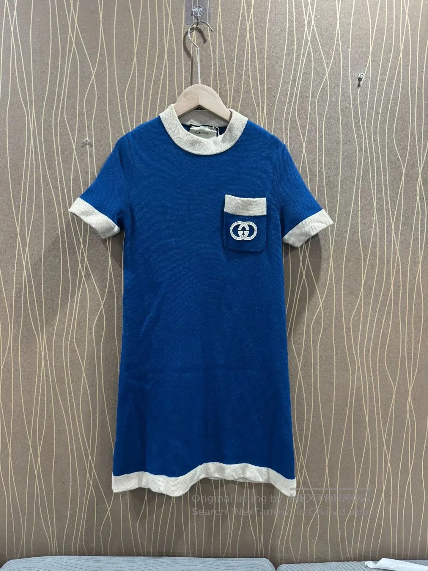Gucci Gucci Blue Wool Short Sleeve Dress. Size US XS / EU 42 / 0 - 1 Thumbnail