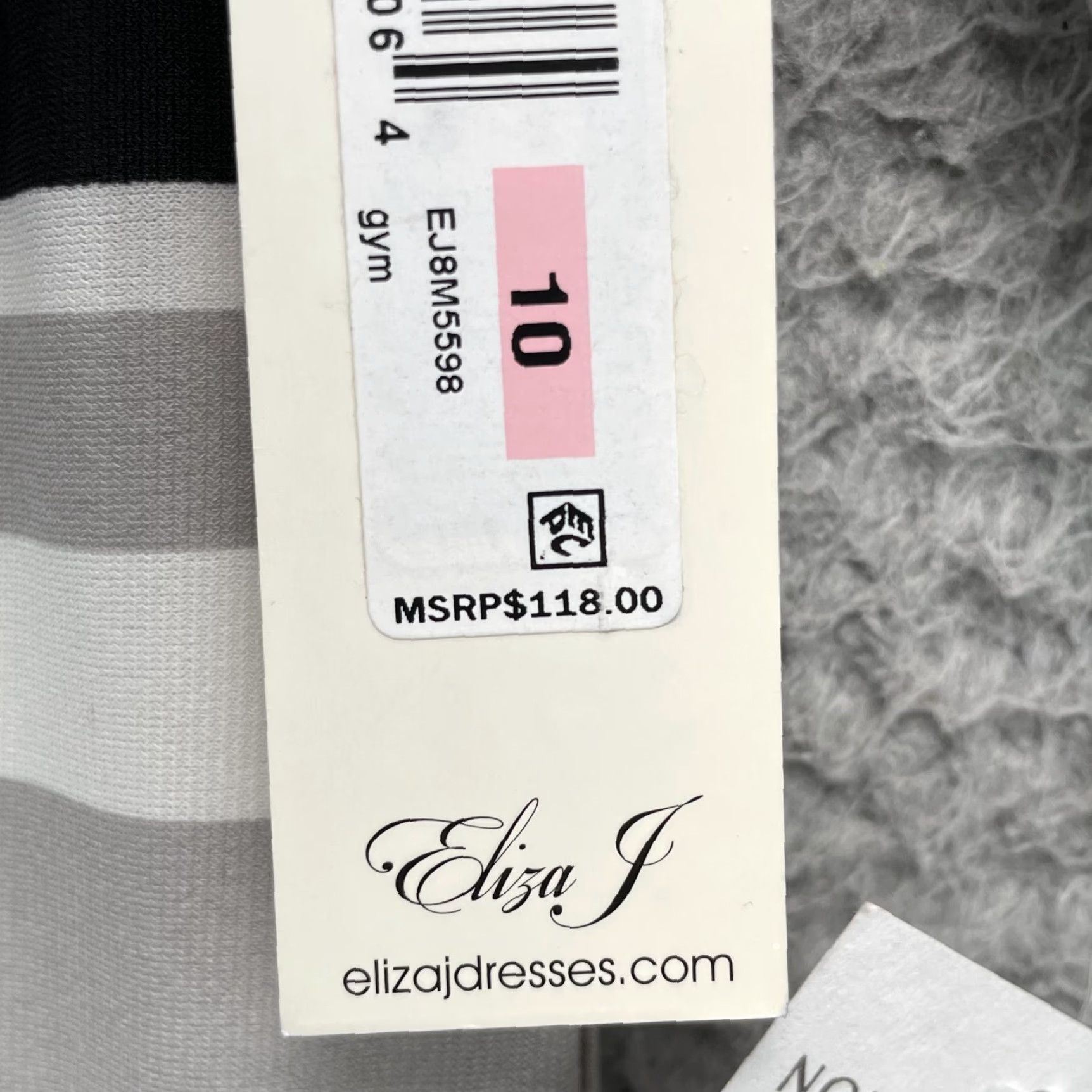 Vintage Eliza J Dress Women's 10 Pink Gray Geometric Corpcore Business Cocktail Office Dress Size L / US 10 / IT 46 - 4 Thumbnail