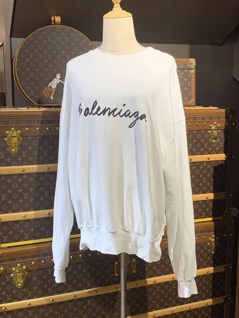 Balenciaga Hoodie White Women's Wear