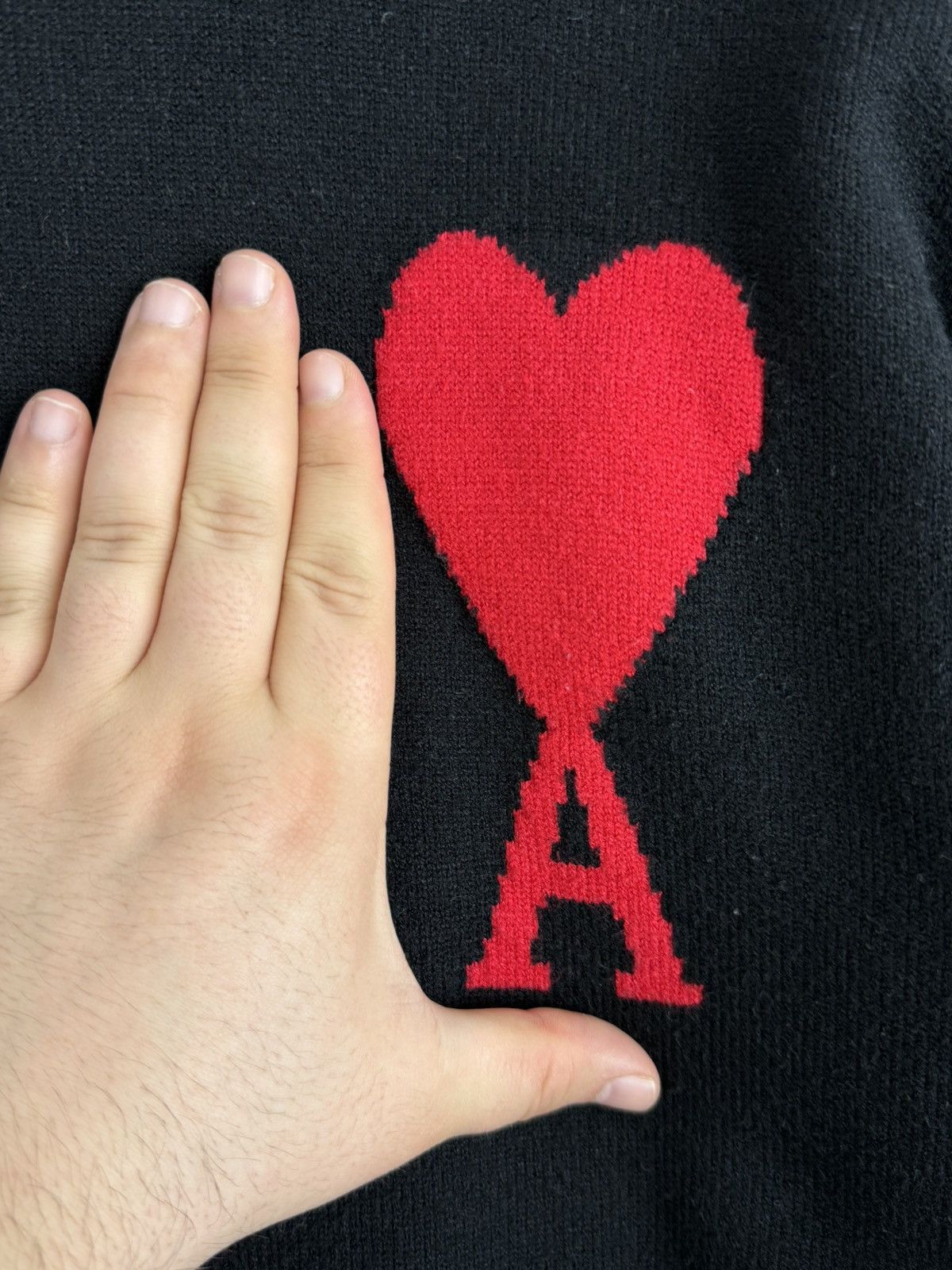 AMI Ami Knit Sweater Red Heart Sweater Black Size M / US 6-8 / IT 42-44 - 7 Thumbnail