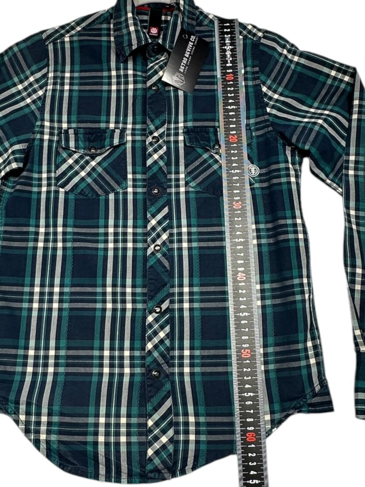 Element Element Shirt Men's UK Size XS Blue Plaid Pocket Embroidered Size US XS / EU 42 / 0 - 10 Thumbnail