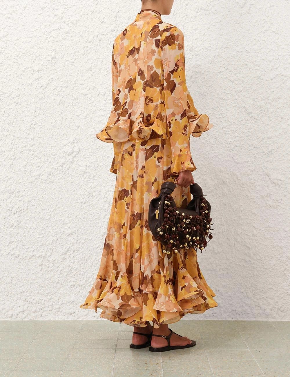 Zimmermann oc11z0226 Balance Flutter Blouse In Multicolor Size M / US 6-8 / IT 42-44 - 4 Thumbnail