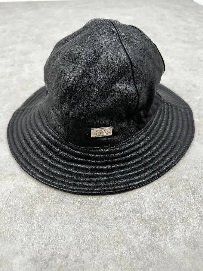 Dolce & Gabbana 2000s Dolce & Gabbana Black Leather Hat Size ONE SIZE - 4 Thumbnail