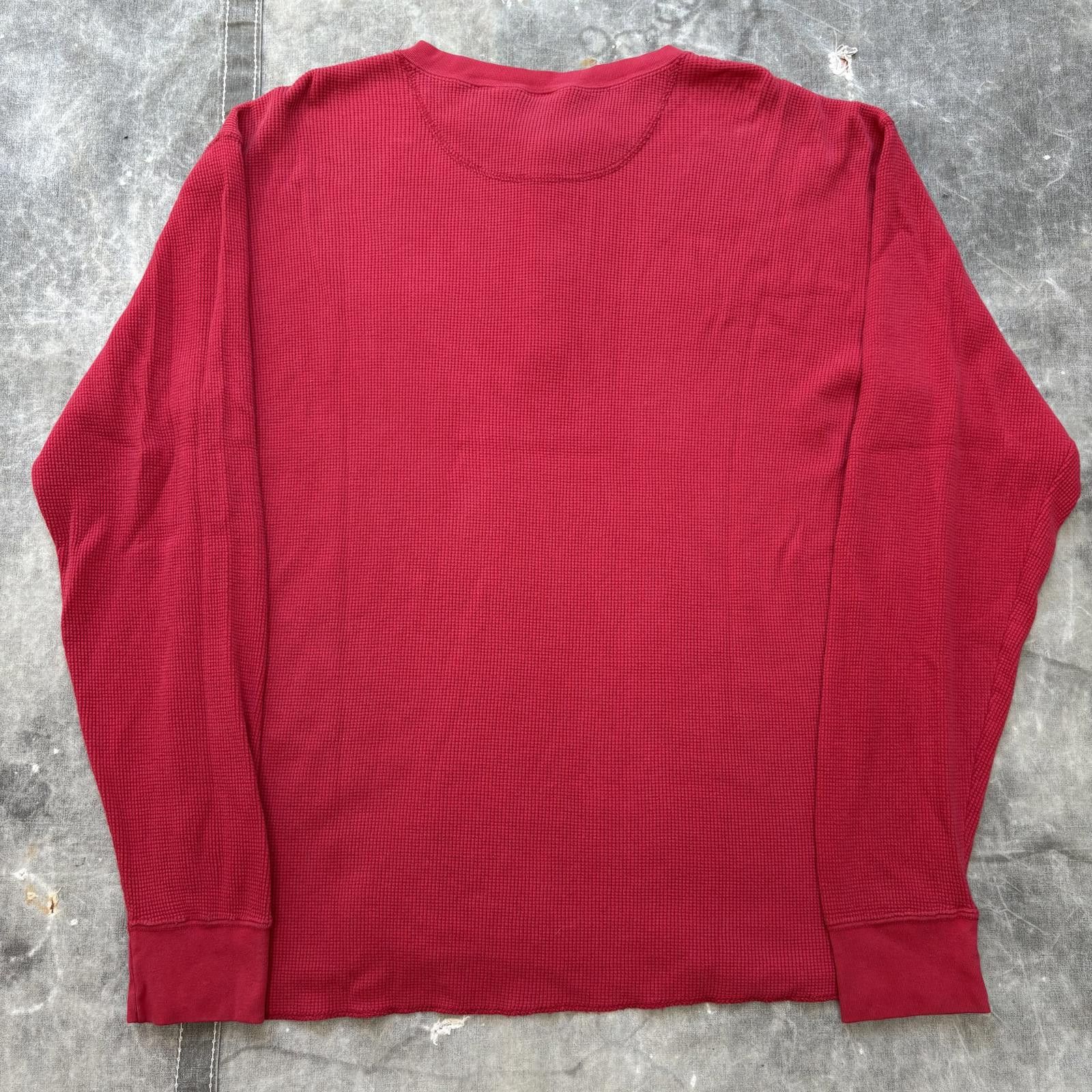 Levi's Vintage Y2K Baggy Red Levi’s Grunge Thermal Henley Shirt Size US L / EU 52-54 / 3 - 5 Thumbnail