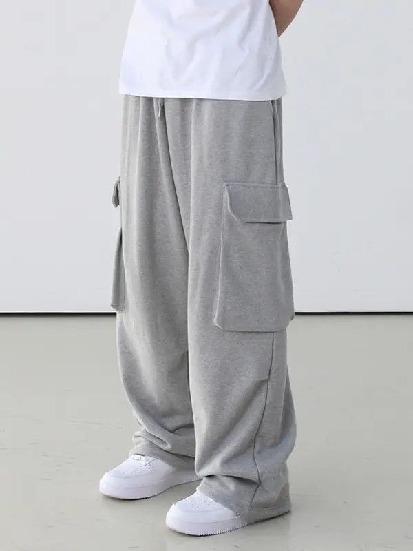 Japanese Brand Matsuoka x Hino Gray Baggy Cargo Sweatpants Size US 31 - 6 Thumbnail
