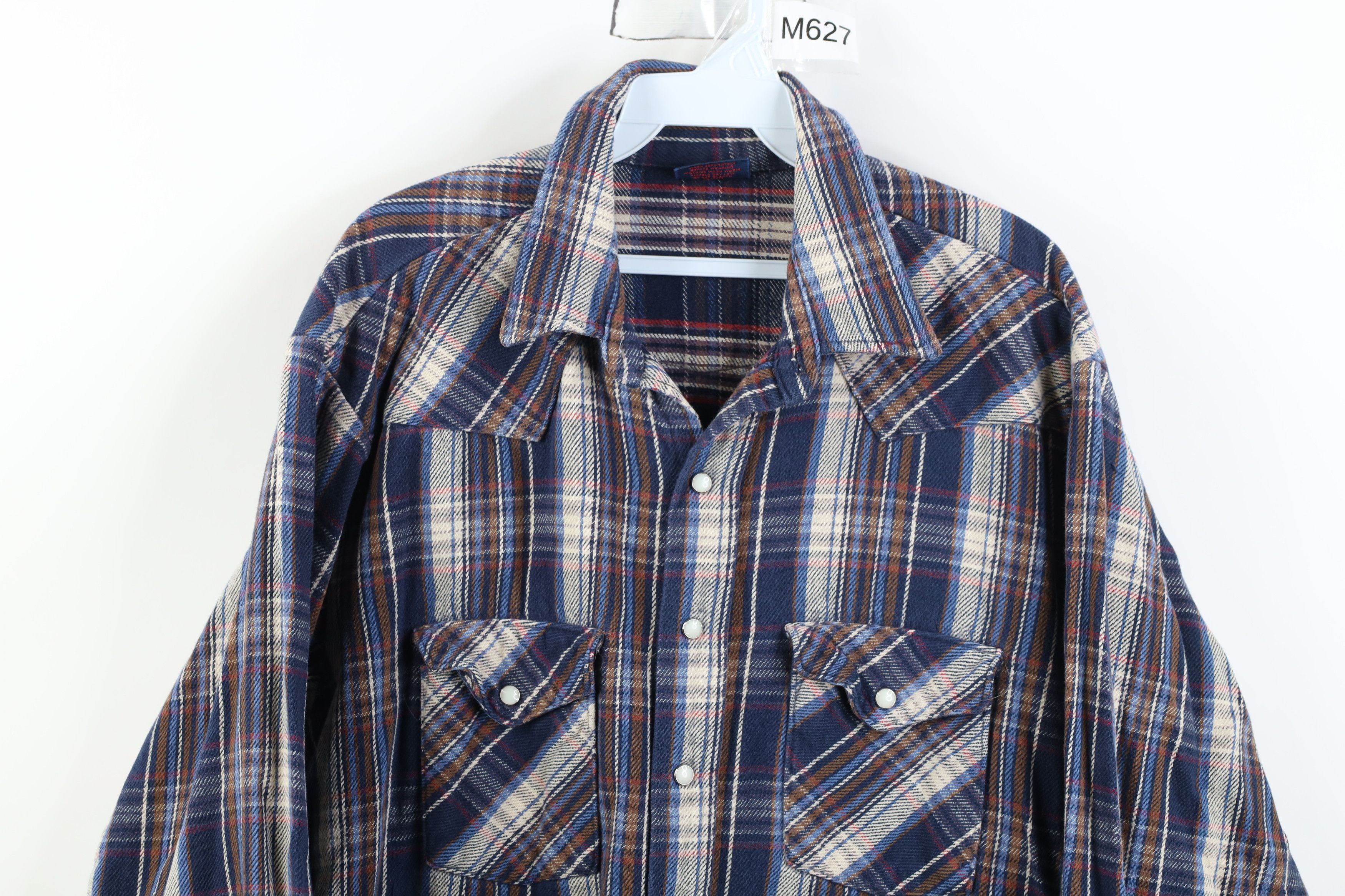 Vintage Vintage 90s Streetwear Flannel Western Snap Button Shirt USA Size US XL / EU 56 / 4 - 2 Thumbnail