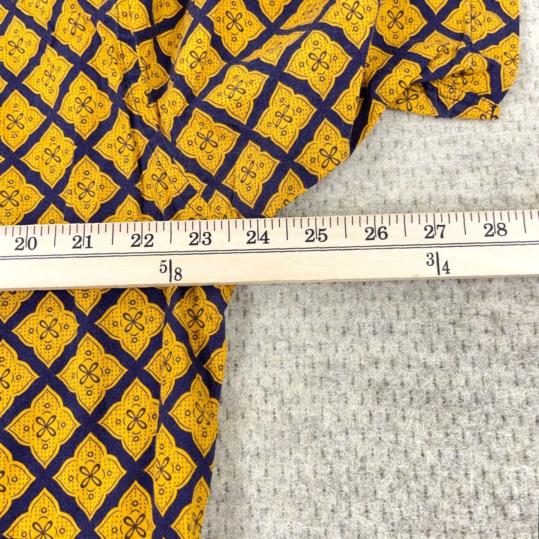 J.Crew VINTAGE J.CREW Button-Up Shirt Men Large Yellow Geometric 90s Linen Cotton Button-Down Classic Fit Mens Size US L / EU 52-54 / 3 - 7 Thumbnail