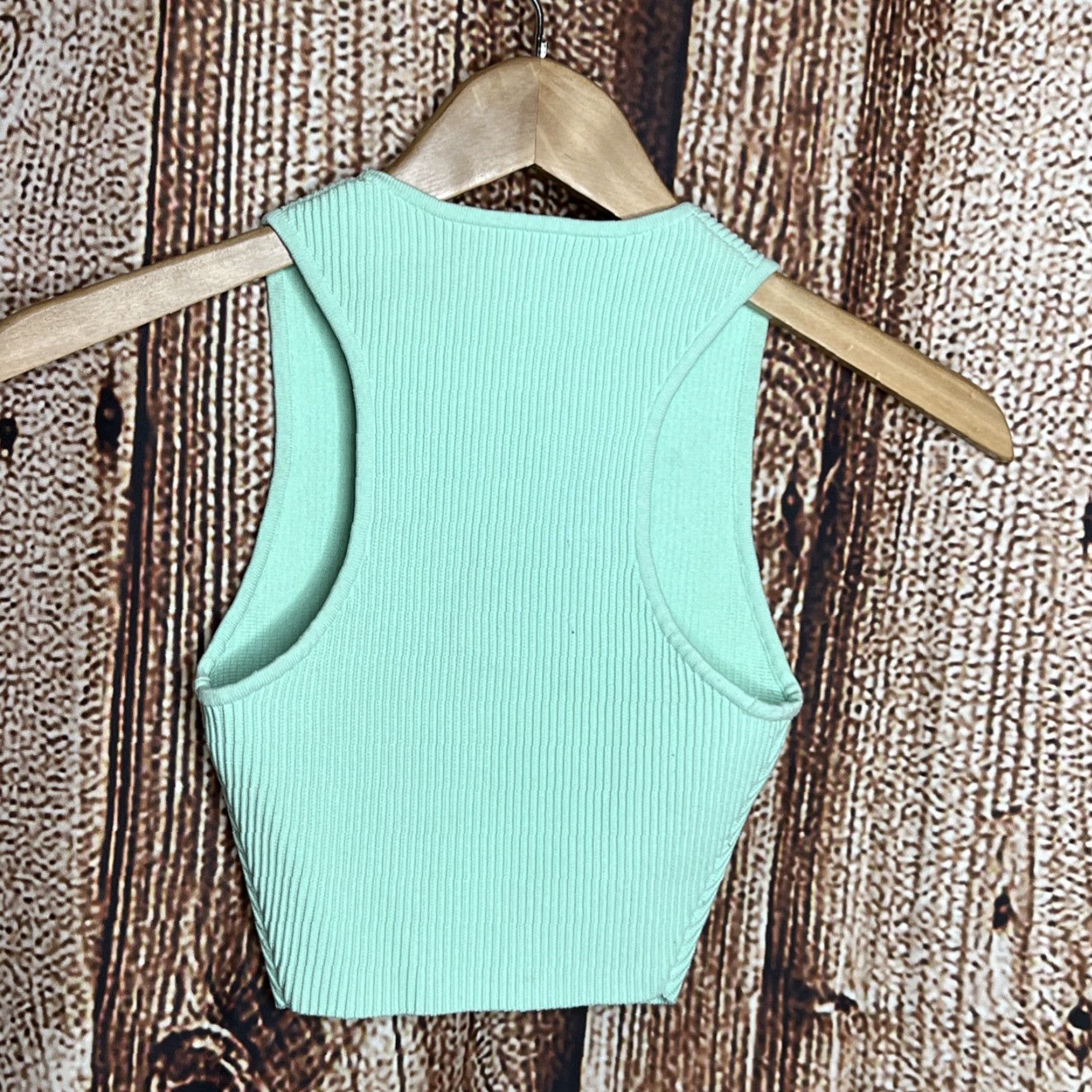 Aritzia VINTAGE Babaton Aritzia Shirt Womens 2XS Tank Crop Sleeveless Green Cropped Casual Womens Size XXS / US 00 / IT 34 - 3 Thumbnail