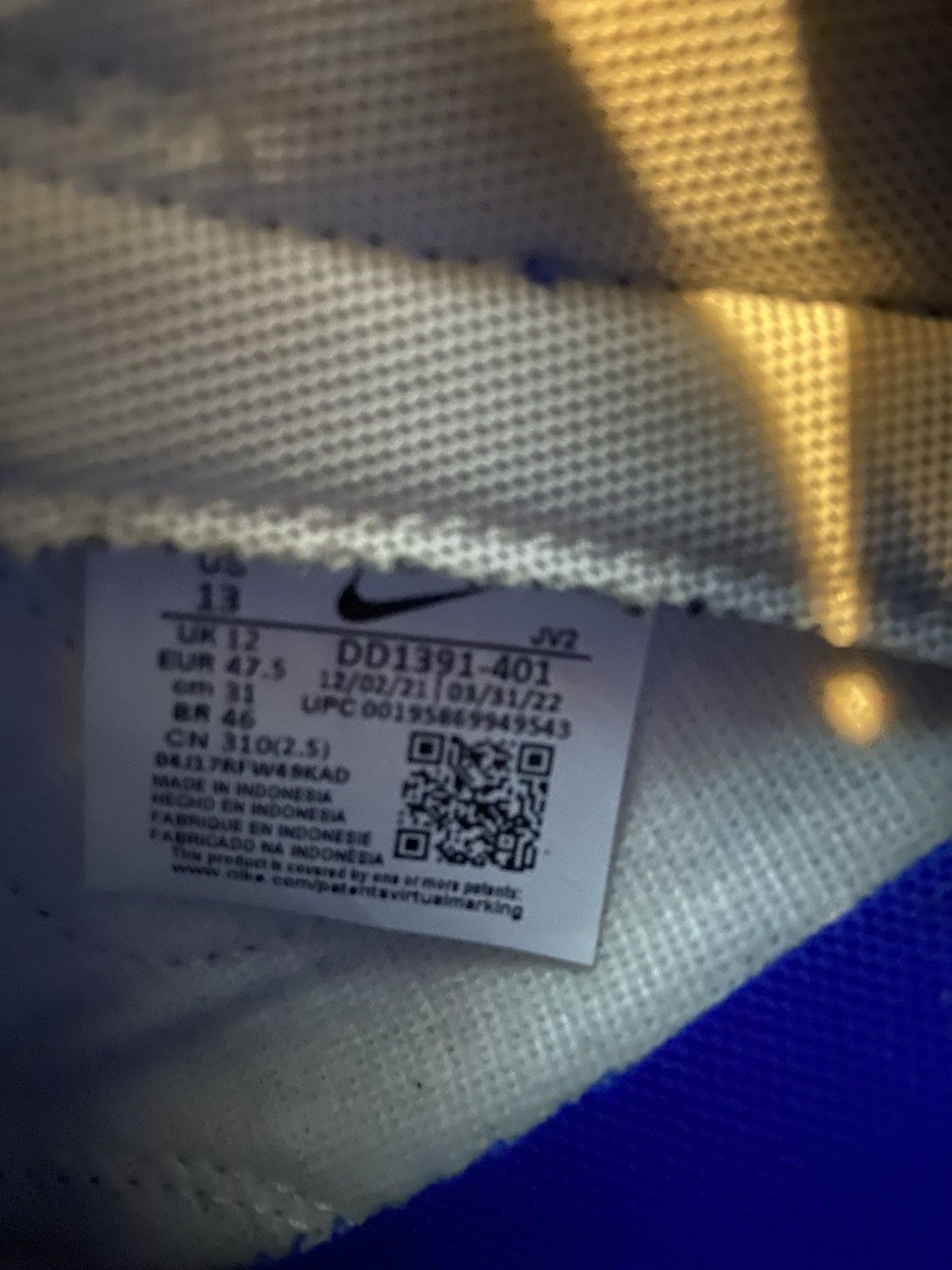 Nike Nike Dunk Low Racer Blue White Mens 13 Size US 13 / EU 46 - 6 Thumbnail