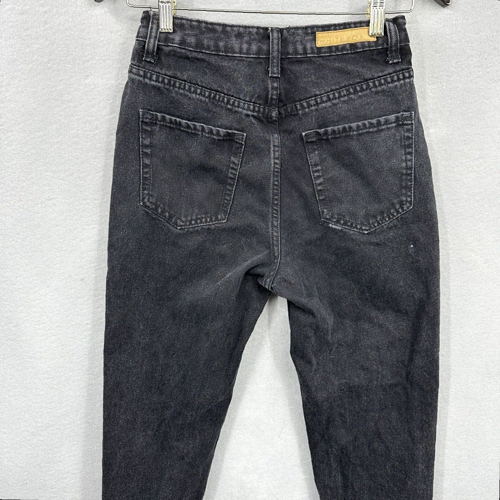 Denime White Fox Jeans Womens XS Black Denim High Rise Ankle Y2K Preppy 90s Retro Size 26" / US 2 / IT 38 - 4 Thumbnail