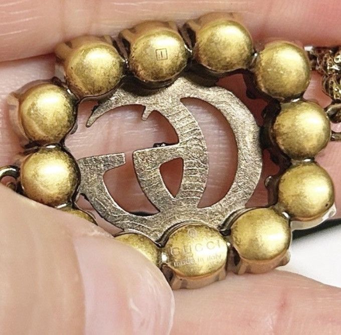 Gucci Authentic Gucci Gold Plated Crystal GG Chain Bracelet Size ONE SIZE - 10 Thumbnail