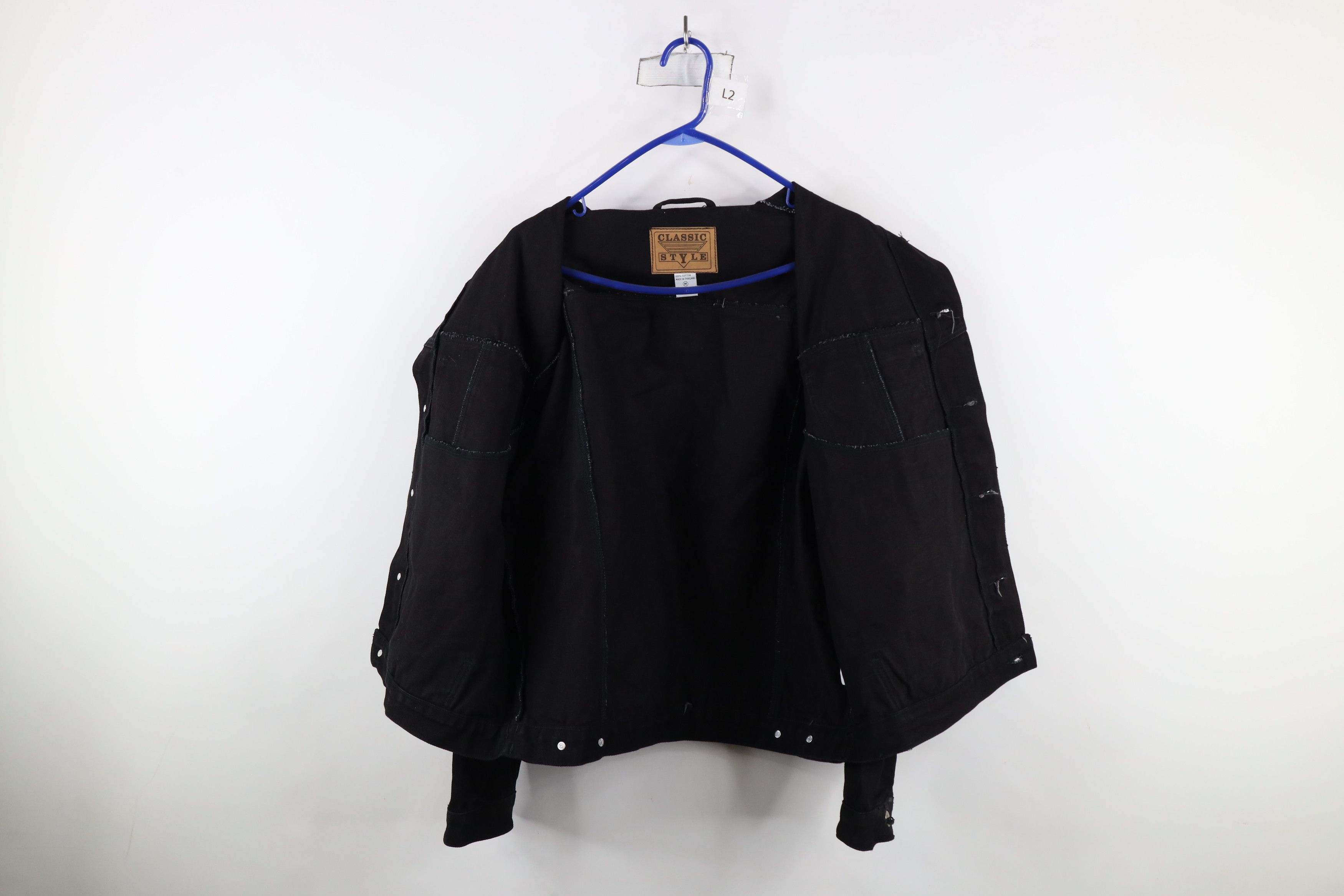 Vintage Vintage 90s Streetwear Jean Trucker Jacket Black Cotton Size US M / EU 48-50 / 2 - 8 Thumbnail