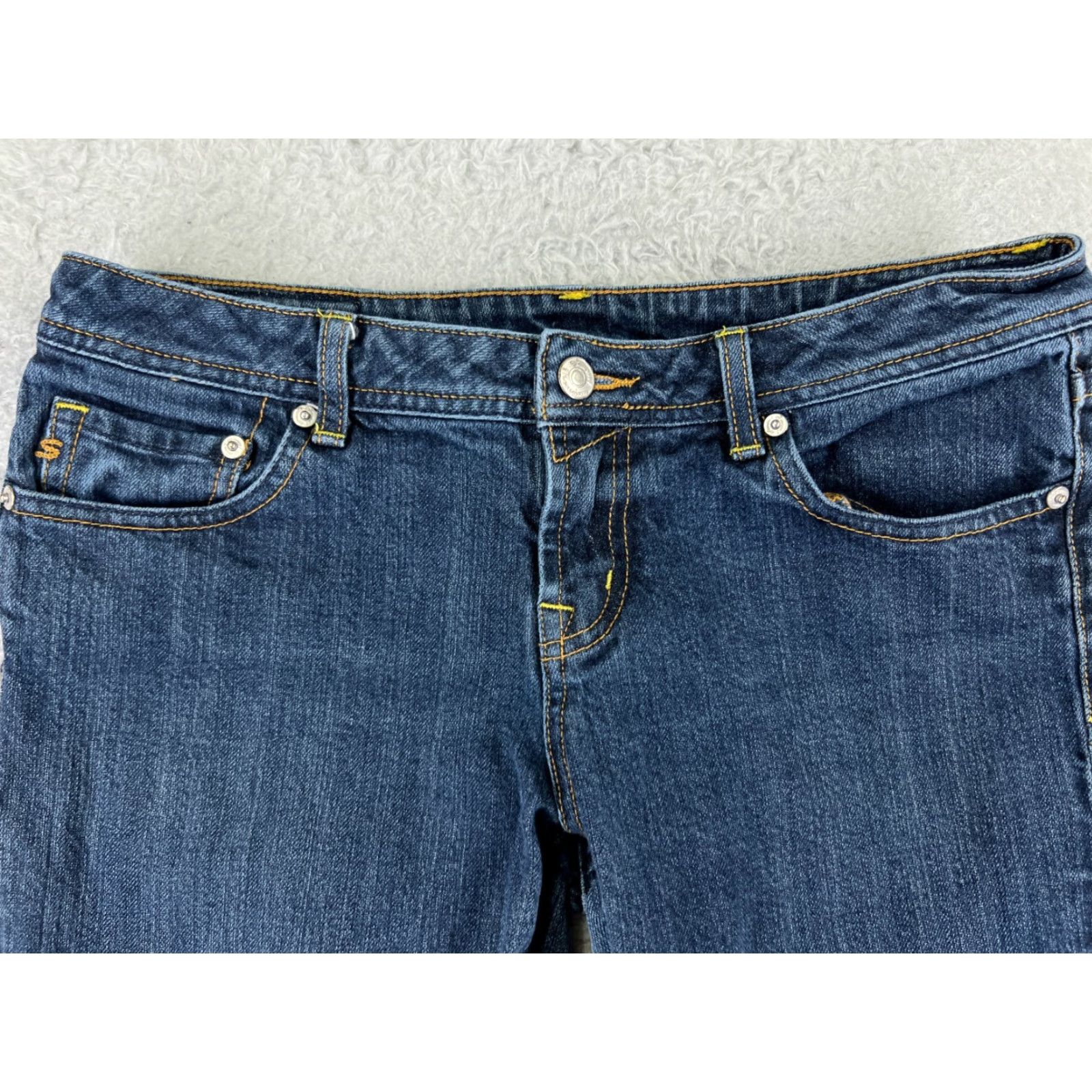 Vintage VINTAGE Seven7 Women's Jeans Pants Bootcut Flare Low Rise Denim Cotton Blend Size 32 Blue Size 24" / US 00 / IT 34 - 4 Thumbnail
