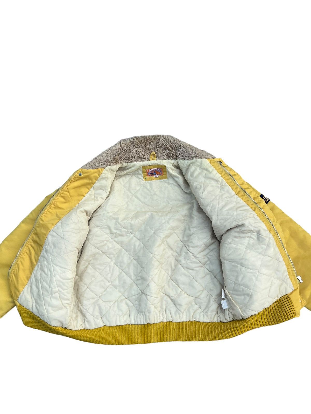 Vintage × Wrangler Vintage 80s WRANGLER Quilt Lining Yellow Nylon Bomber Jacket Size US M / EU 48-50 / 2 - 21 Thumbnail