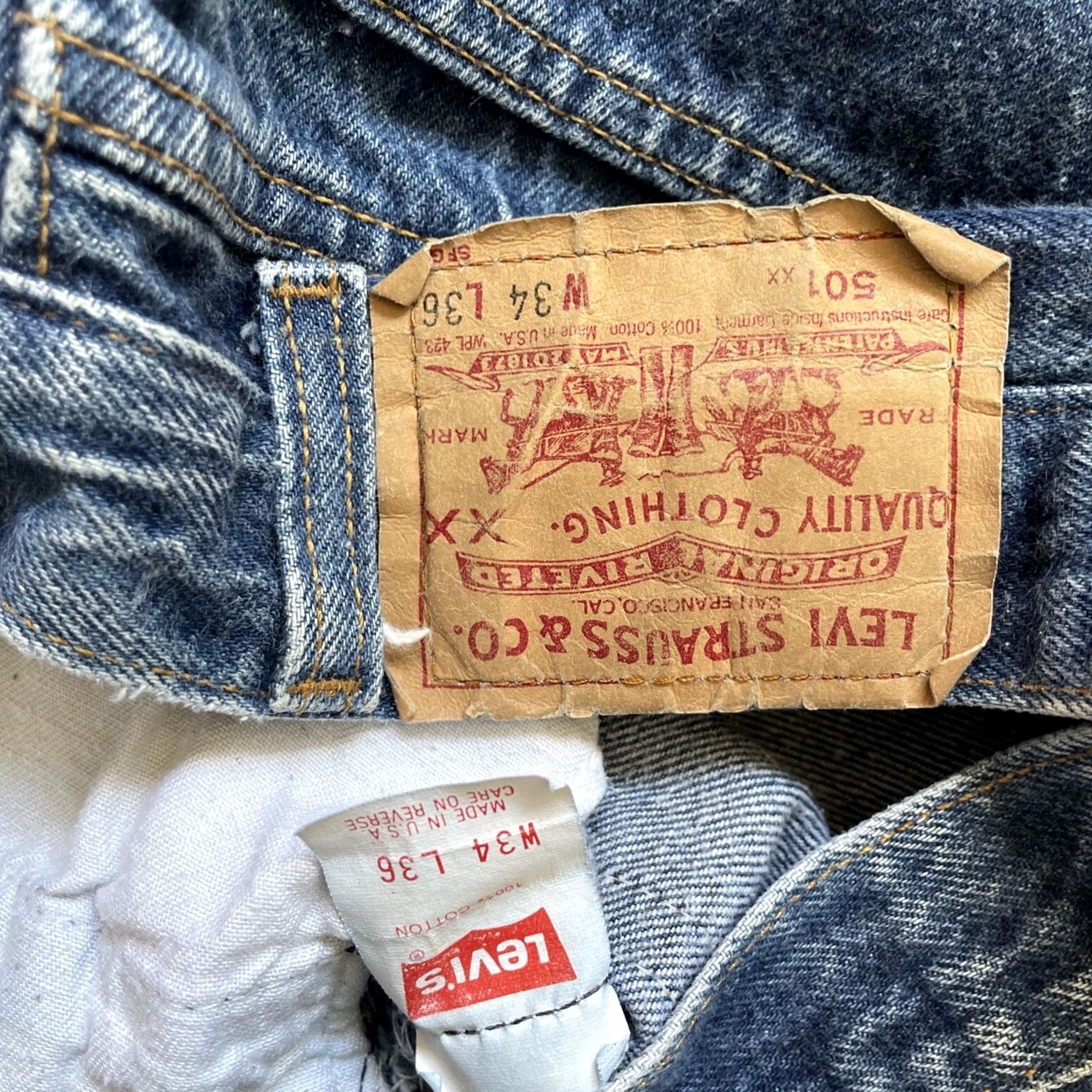 Levi's VINTAGE Levi's 501 XX Jeans Denim Men 34x36 Blue Medium Wash USA 80s 90s Workwear Straight Buttress? Size US 34 / EU 50 - 7 Thumbnail