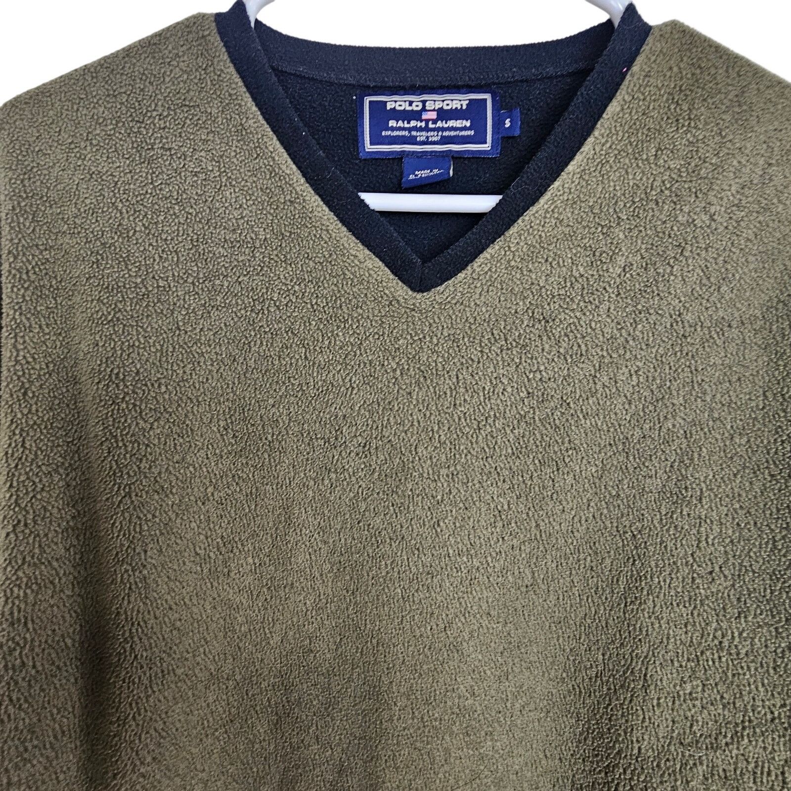 Polo Ralph Lauren Vintage Polo Sport Ralph Lauren Mens Fleece V-Neck Pullover Size S / US 4 / IT 40 - 2 Thumbnail