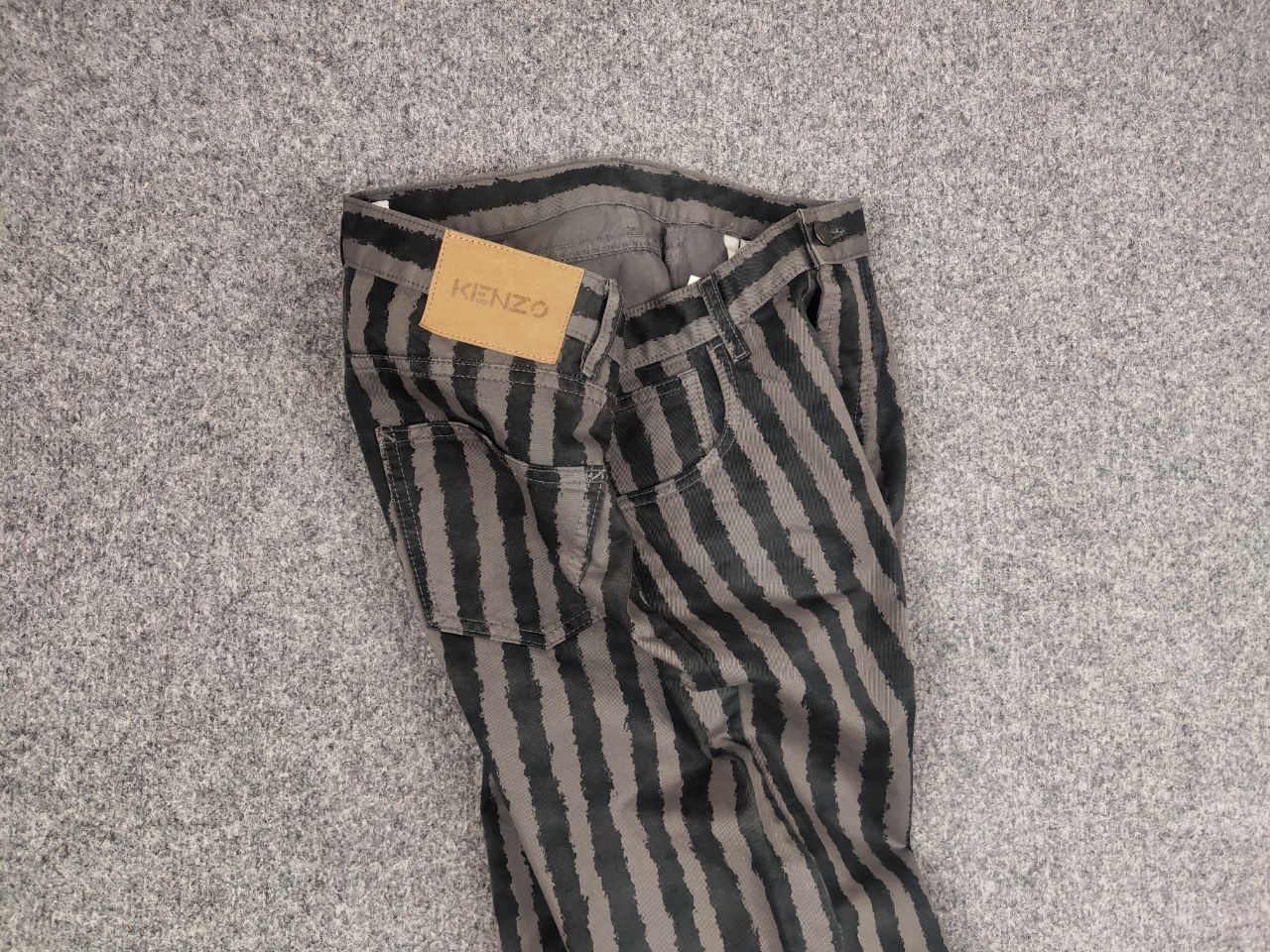 Kenzo Kenzo Design Dark Gray Striped Casual Canvas Mens Pants Size US 30 / EU 46 - 8 Thumbnail
