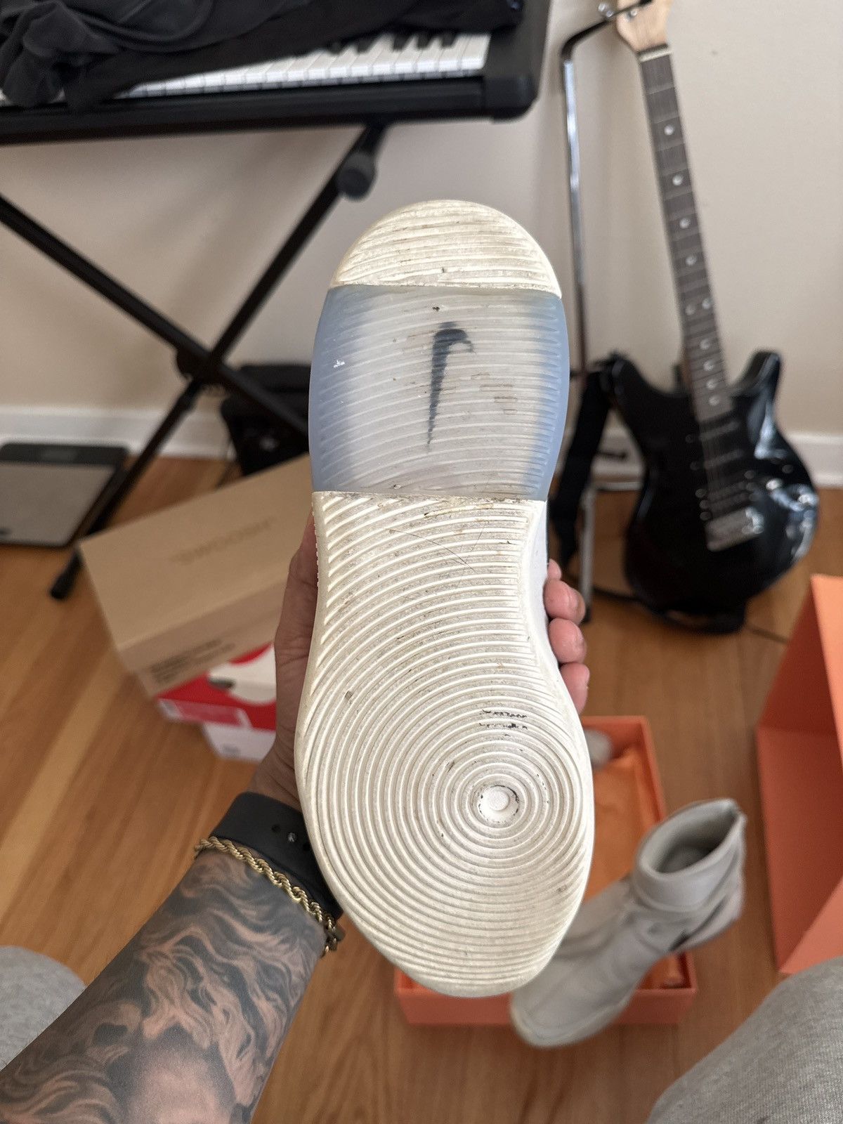 Fear of God × Nike Nike Air Fear Of God 1 SA Light Bone Black Size US 8.5 / EU 41-42 - 6 Thumbnail