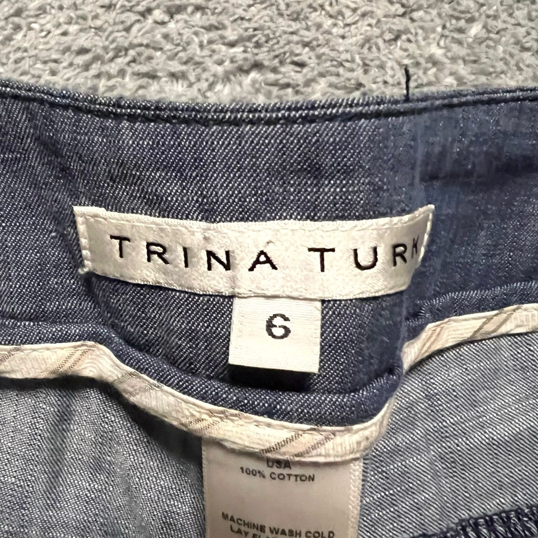 Trina Turk Trina Turk Pants Womens Dress Blue 6 Regular Wide Straight Leg Long 33x33.5 Womens Size 28" / US 6 / IT 42 - 5 Thumbnail