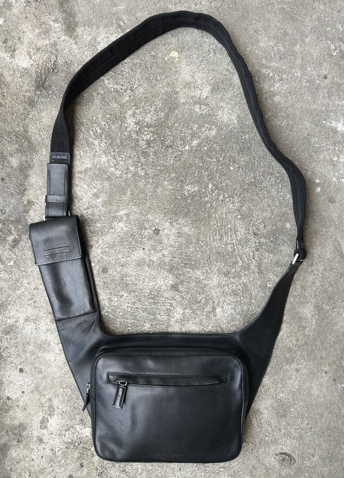 Prada Prada - Archive S/S1999 Holster Crossbody Leather Bag Black Size ONE SIZE - 2 Thumbnail