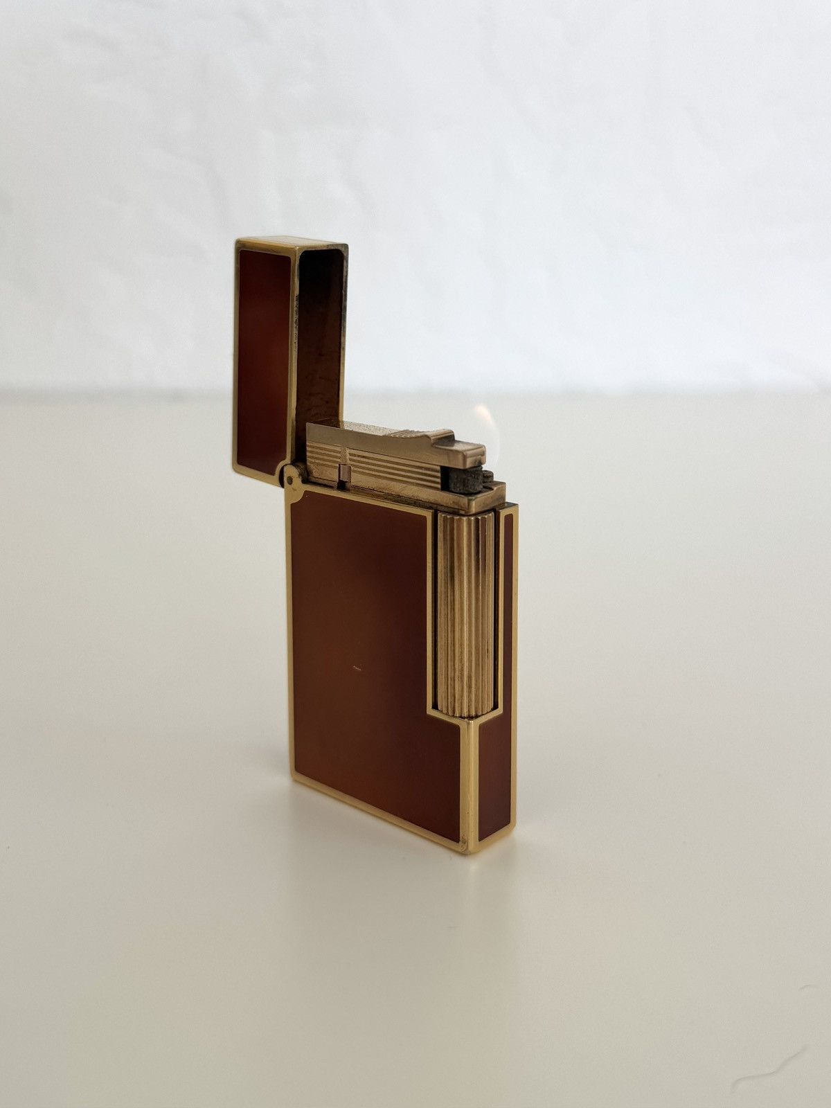 Vintage ★0% TAX★18K GP ST DUPONT CHINESE LACQUER LIGNE 2 GAS LIGHTER Size ONE SIZE - 4 Thumbnail