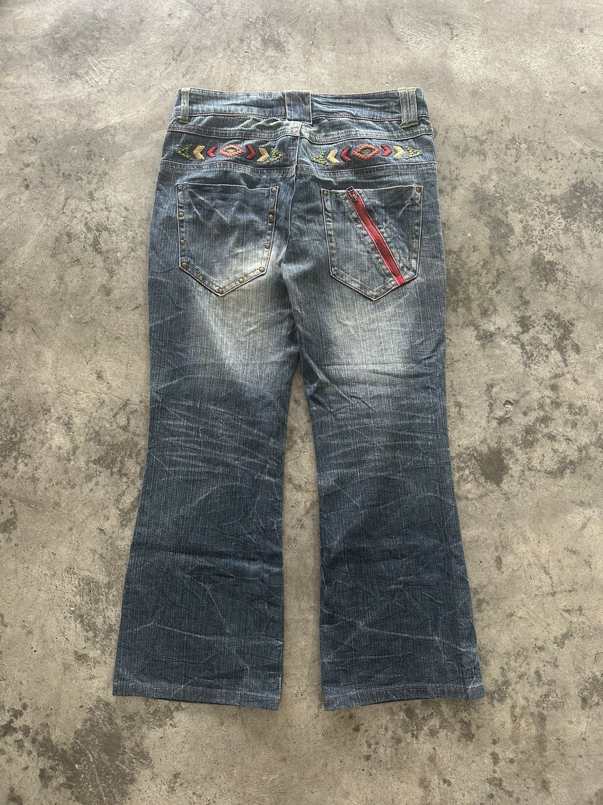 If Six Was Nine × Japanese Brand × Le Grande Bleu (L.G.B.) Flared Japanese Jeans Whisker Wash Size US 33 - 7 Thumbnail