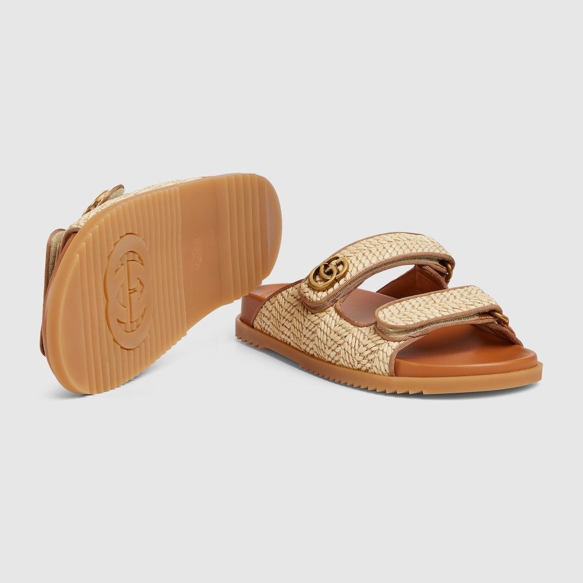 Gucci oc11z1025 Sandals With Double G in Beige Size US 7.5 / IT 37.5 - 6 Thumbnail