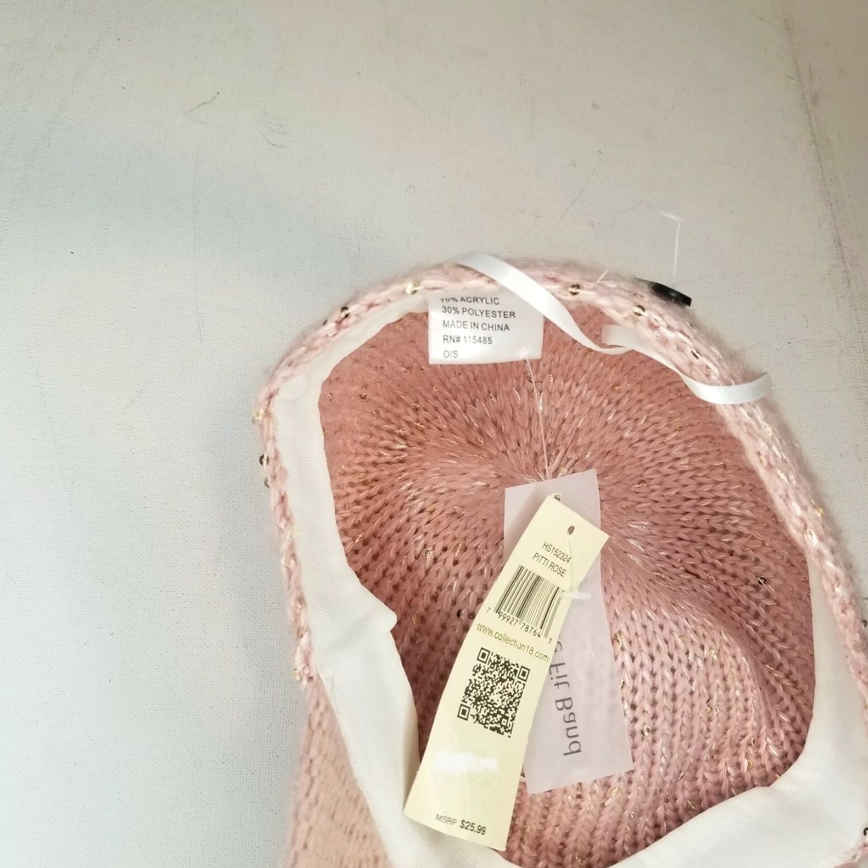 Vintage COLLECTION 18 Women's Knitted Pink Adjustable Band Hat - One Size - NWT Size ONE SIZE - 4 Thumbnail
