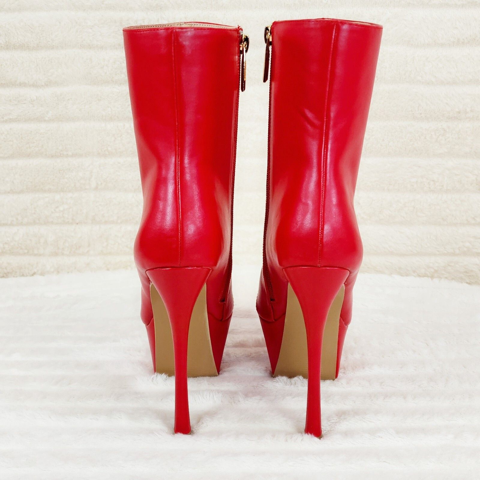Other Kinder Pointy Toe Platform Stiletto Heel Ankle Boots Bright Size US 6 / IT 36 - 4 Thumbnail
