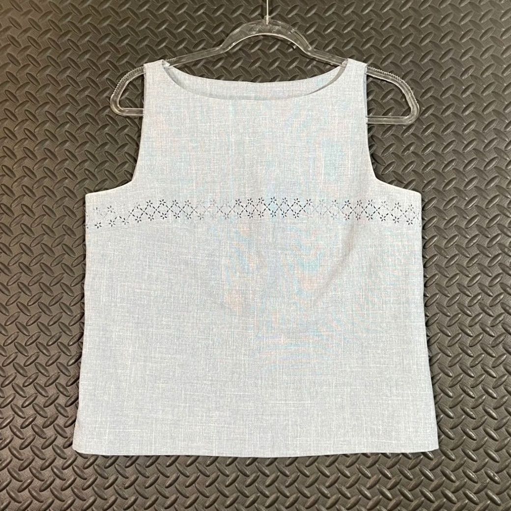 Vintage VINTAGE Leslie Belle Petite Light Blue Tank Top Blouse Top Women's Size 10P Tank Womens Petite Blue 10P Size L / US 10 / IT 46 - 2 Thumbnail
