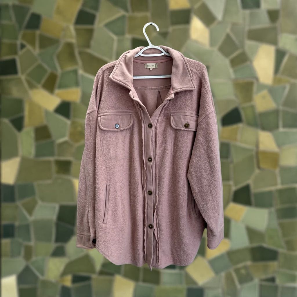 Vintage VINTAGE Altar'd State Womens Shacket Plaid Pink Oversized Button Up Mid-Length Jacket Womens Size L / US 10 / IT 46 - 1 Thumbnail