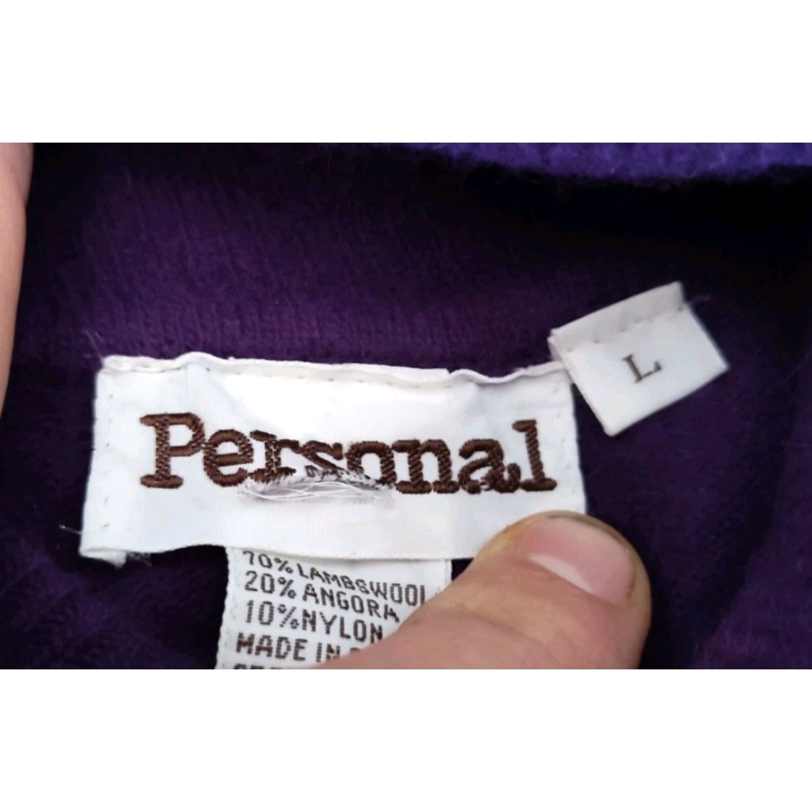 Vintage VINTAGE Personal Women's Sweater Pullover Long Sleeve Turtleneck Wool Blend 90s Purple Size Large Size L / US 10 / IT 46 - 5 Thumbnail