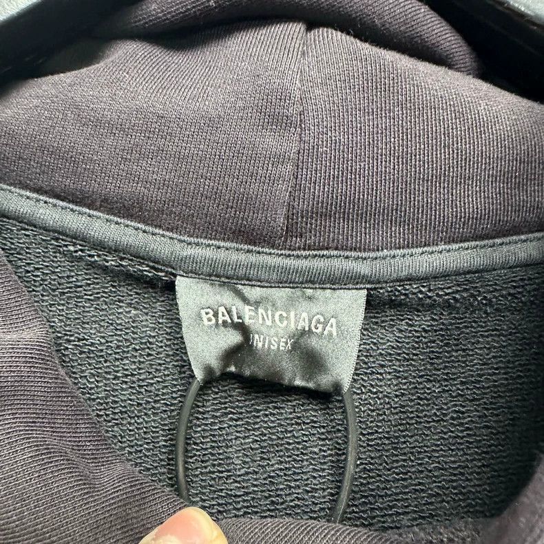 Balenciaga Balenciaga Black-brown inverted LOGO embroidered hoodie Size US XS / EU 42 / 0 - 4 Thumbnail