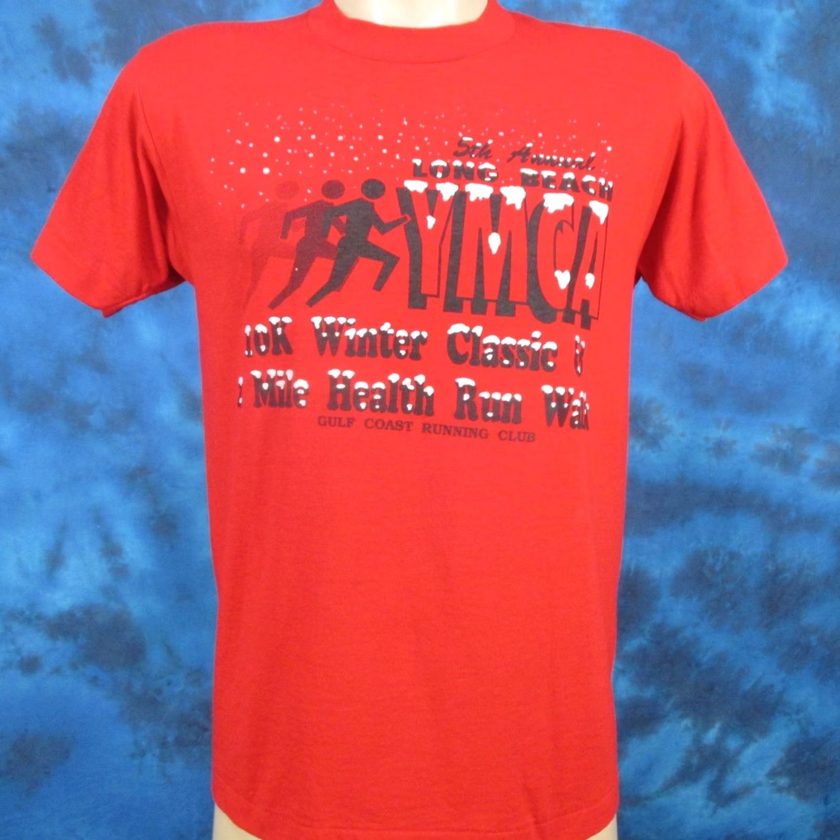 Vintage VINTAGE LONG BEACH MISSISSIPPI WINTER MARATHON T-Shirt S 80s thin single stitch Size US S / EU 44-46 / 1 - 2 Thumbnail