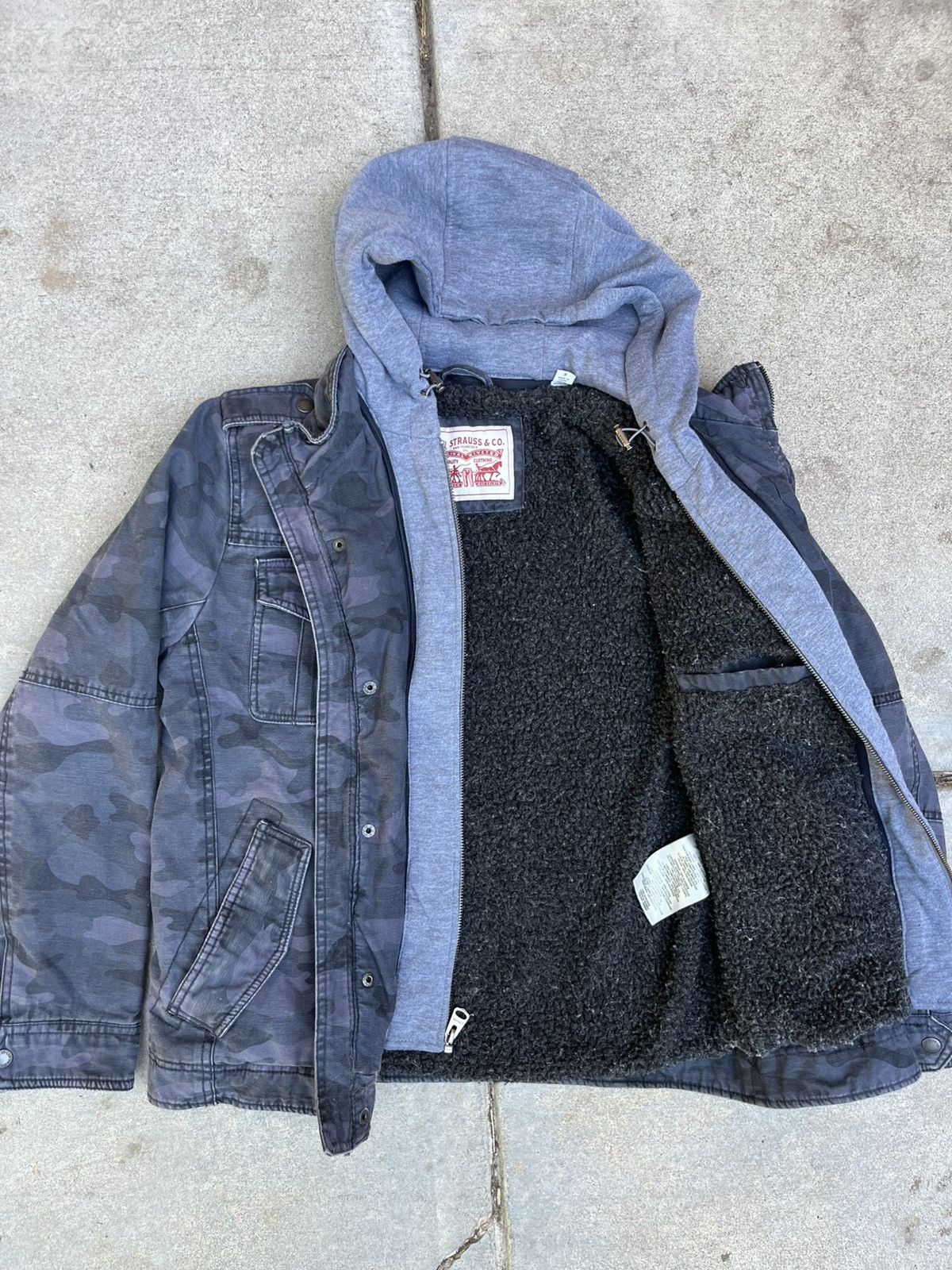Levi's Levis Y2K Hoodie Liner / Gray Camo Jacket Size US S / EU 44-46 / 1 - 6 Thumbnail