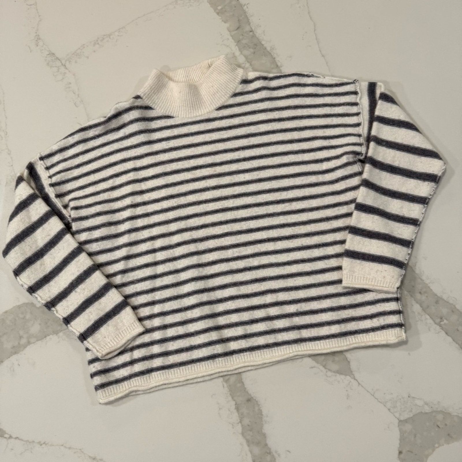 Madewell Madewell Stripe-Play Mockneck Wool Blend Sweater Women Small Size S / US 4 / IT 40 - 5 Thumbnail