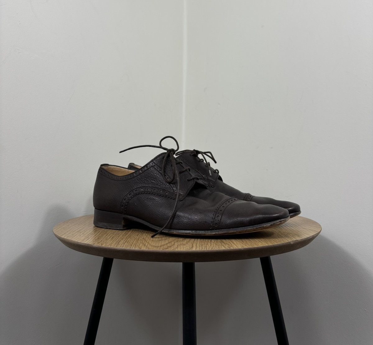 Bally Bally Drillor Men’s Cap Toe Luxury Brown Leather Derby Shoes Size US 8 / EU 41 - 3 Thumbnail