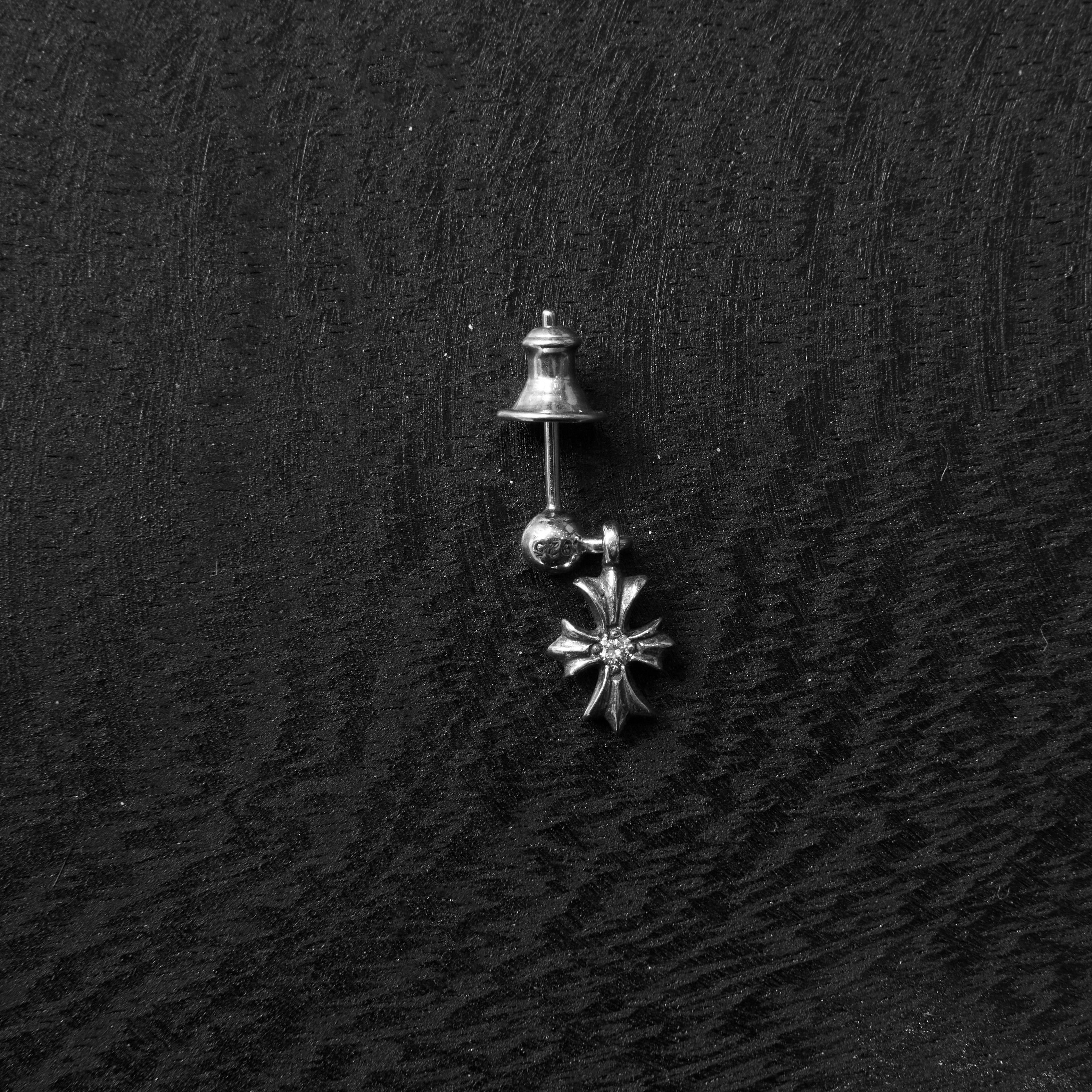 Chrome Hearts CHROME HEARTS Tiny E Silver Diamond Earring Size ONE SIZE - 3 Thumbnail