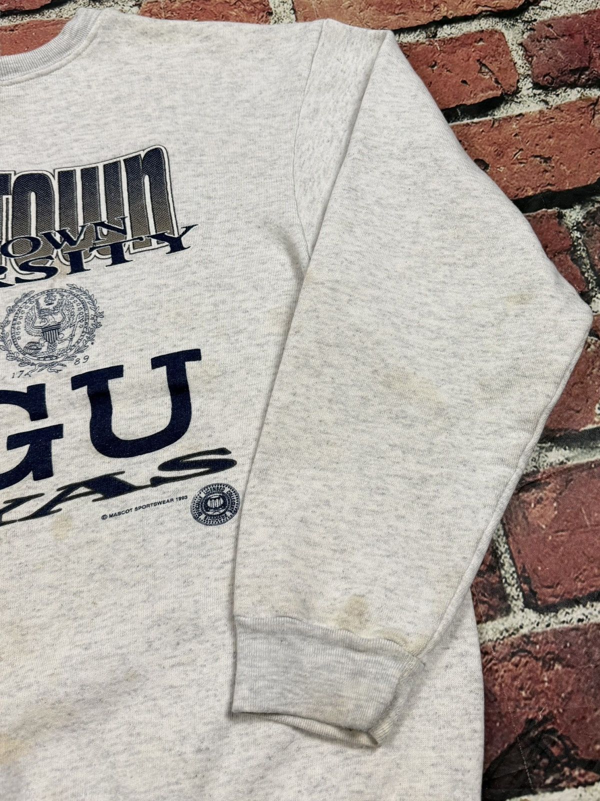 NCAA Vintage Georgetown Hoyas Sweatshirt Crewneck 90s Boxy 1993 Size US L / EU 52-54 / 3 - 13 Thumbnail