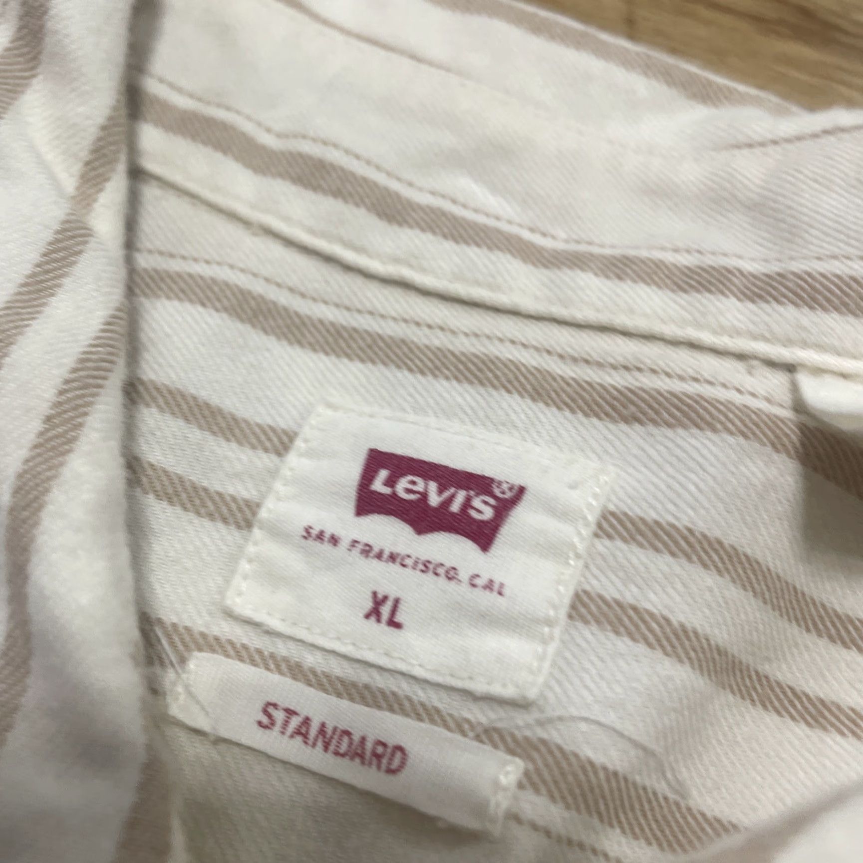 Levi's Levis Western Pearl Snap Cowboy Shirt Men XL Brown Cream Vertical Striped Capsule Size US XL / EU 56 / 4 - 6 Thumbnail