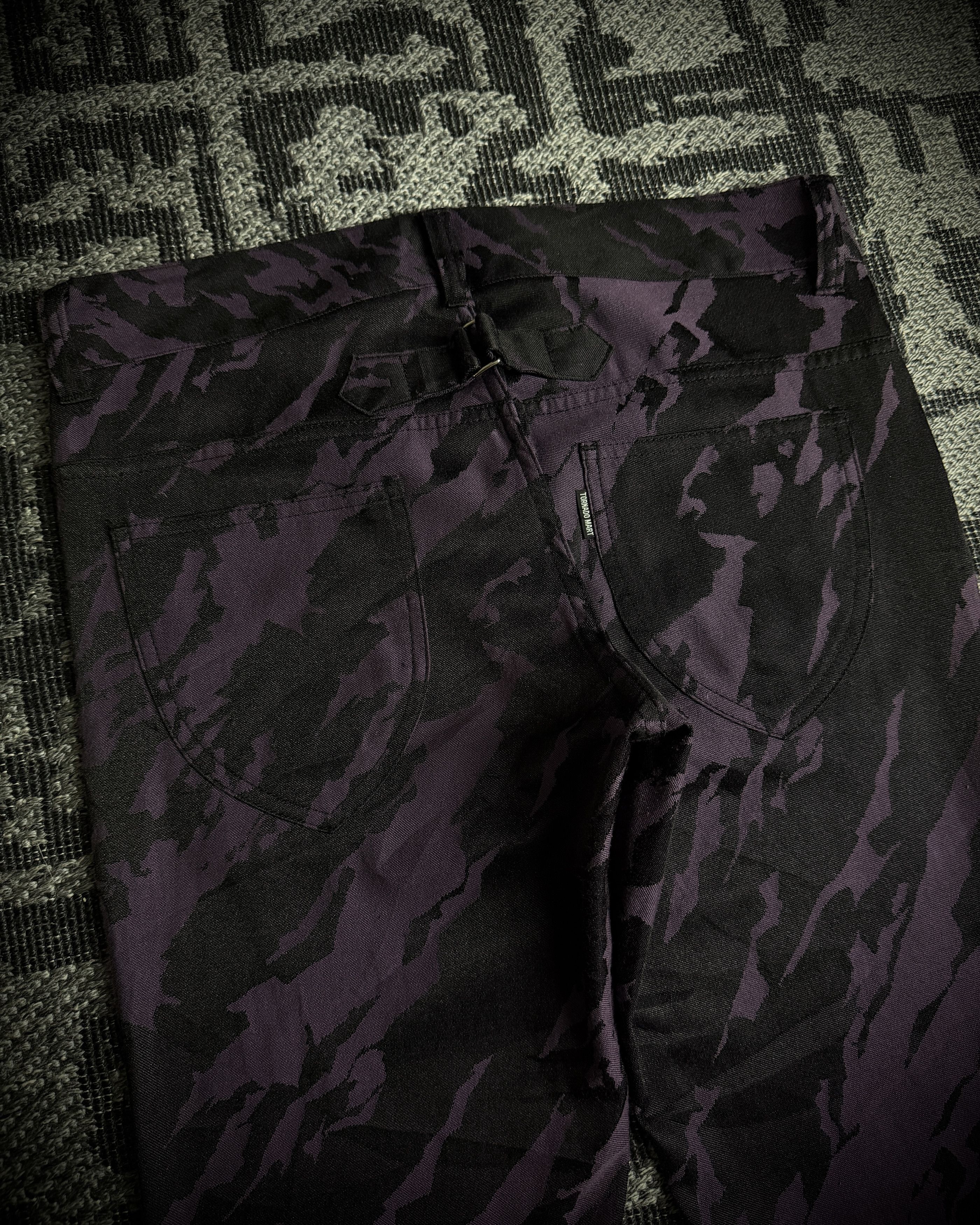 Tornado Mart Tornado Mart Purple Black Abstract Camo Flared Pants Size US 34 / EU 50 - 9 Thumbnail