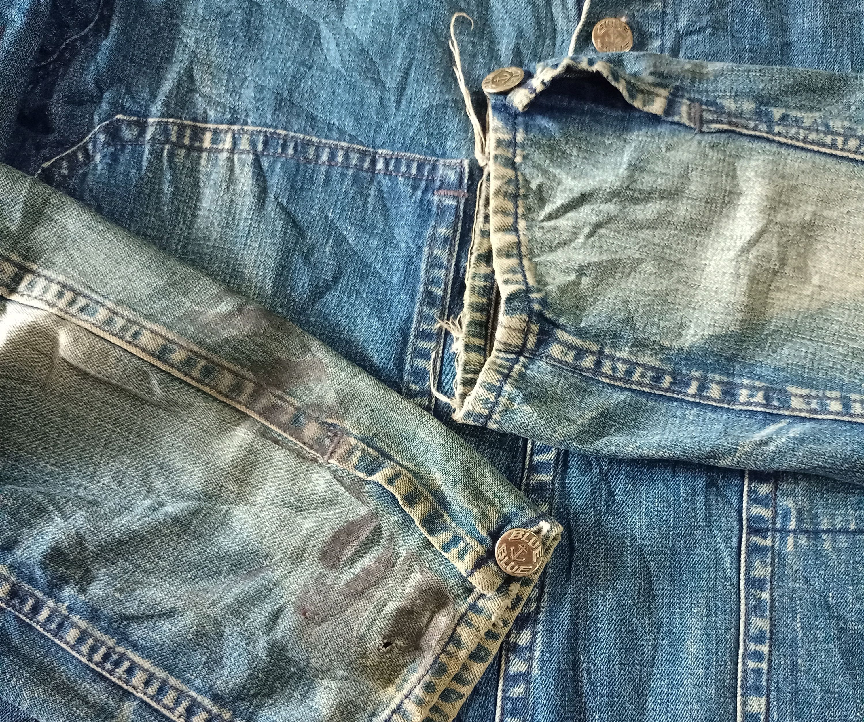 Blue Blue Japan × Japanese Brand Blue Blue Japan Distressed Denim Jacket Half button Size US S / EU 44-46 / 1 - 7 Thumbnail